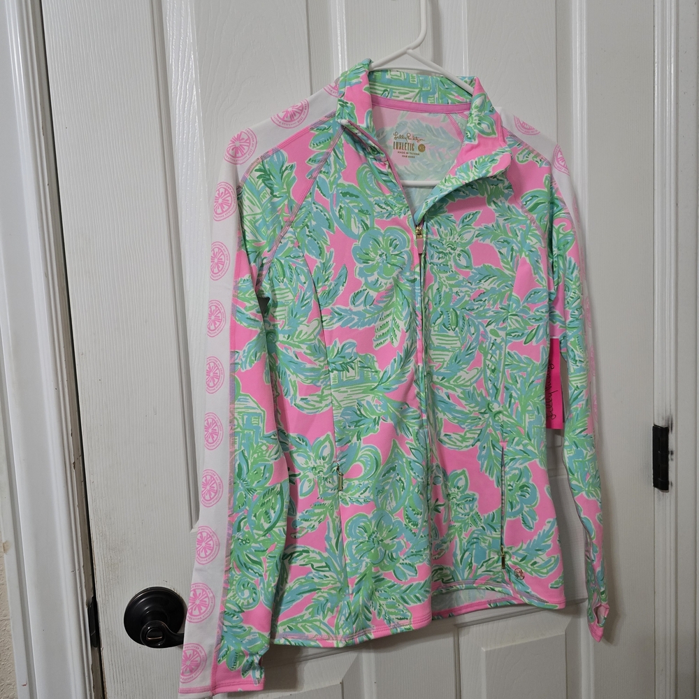 Lilly Pulitzer Long Sleeve Tee - Pink and Green Floral